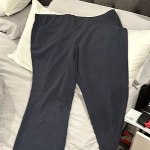 Navy side tip slacks